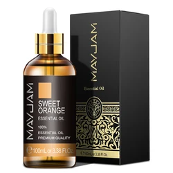 Difusor de óleo essencial aromático Mayjam com conta-gotas, laranja doce, baunilha, patchouli, citronela, camomila, zimbro, 100ml