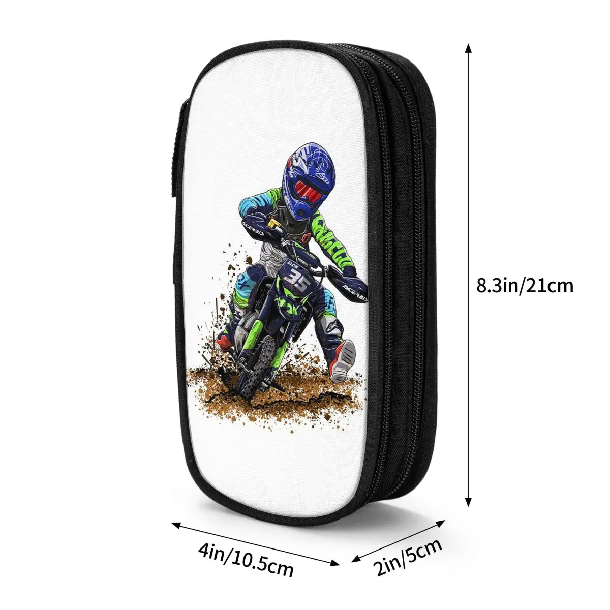 Motocross Dirt Bike Studios MX Rider 35 Pencil Case for Studen School Pen Box Pencil Bag Stationery Supplies Pen Holder Bag