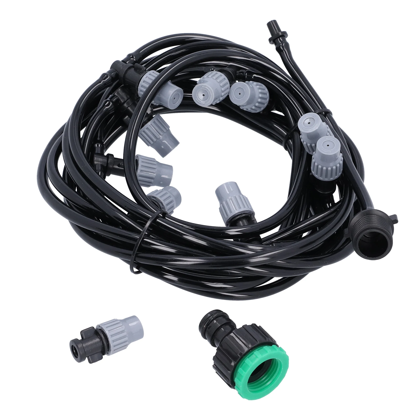 Irrigation Tubing 10m 32.8ft 4/7 Irrigation Hose with 10 Misting Sprayer Nozzles Garden Greenhouse Terrace Watering System