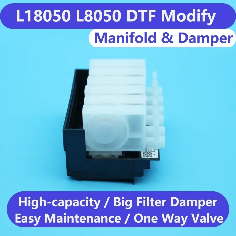 Dampers XP600 EcoTank L18050 L8050 XP600 Damper DTF Conversion Printhead Adaptor Manifold Printer Head Convert White Ink Damper