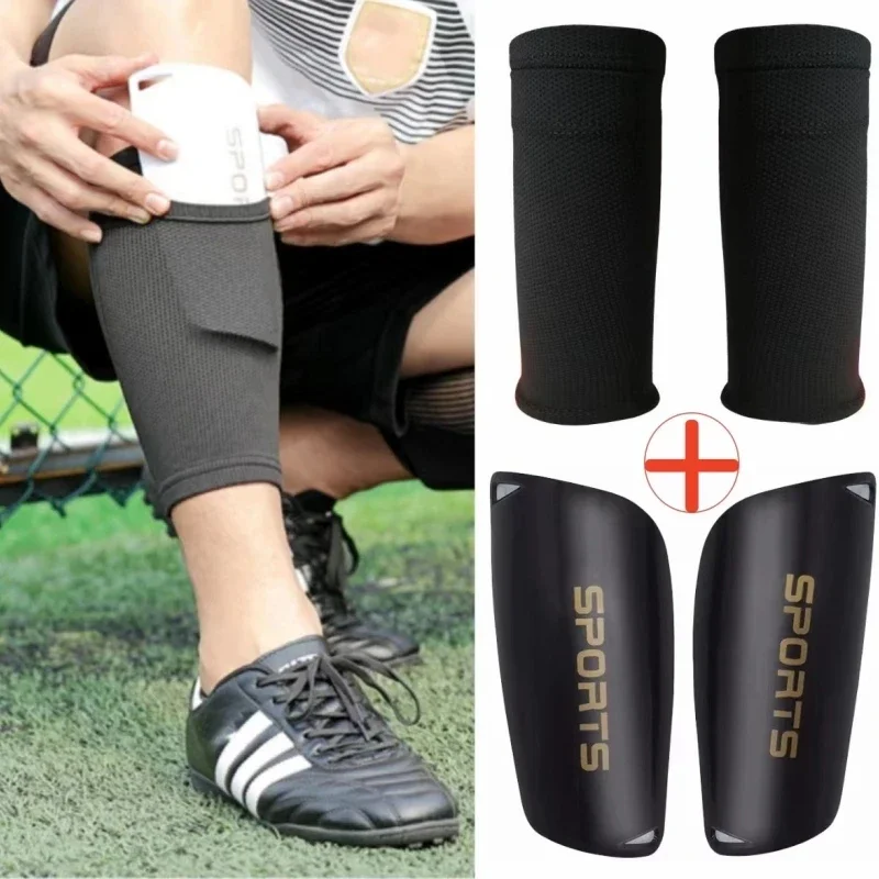 A Set Soccer Protective Socks with Pocket for Football Shin Pads Leg Protector Calf Sleeves Adults Child Shin Guard Support Sock