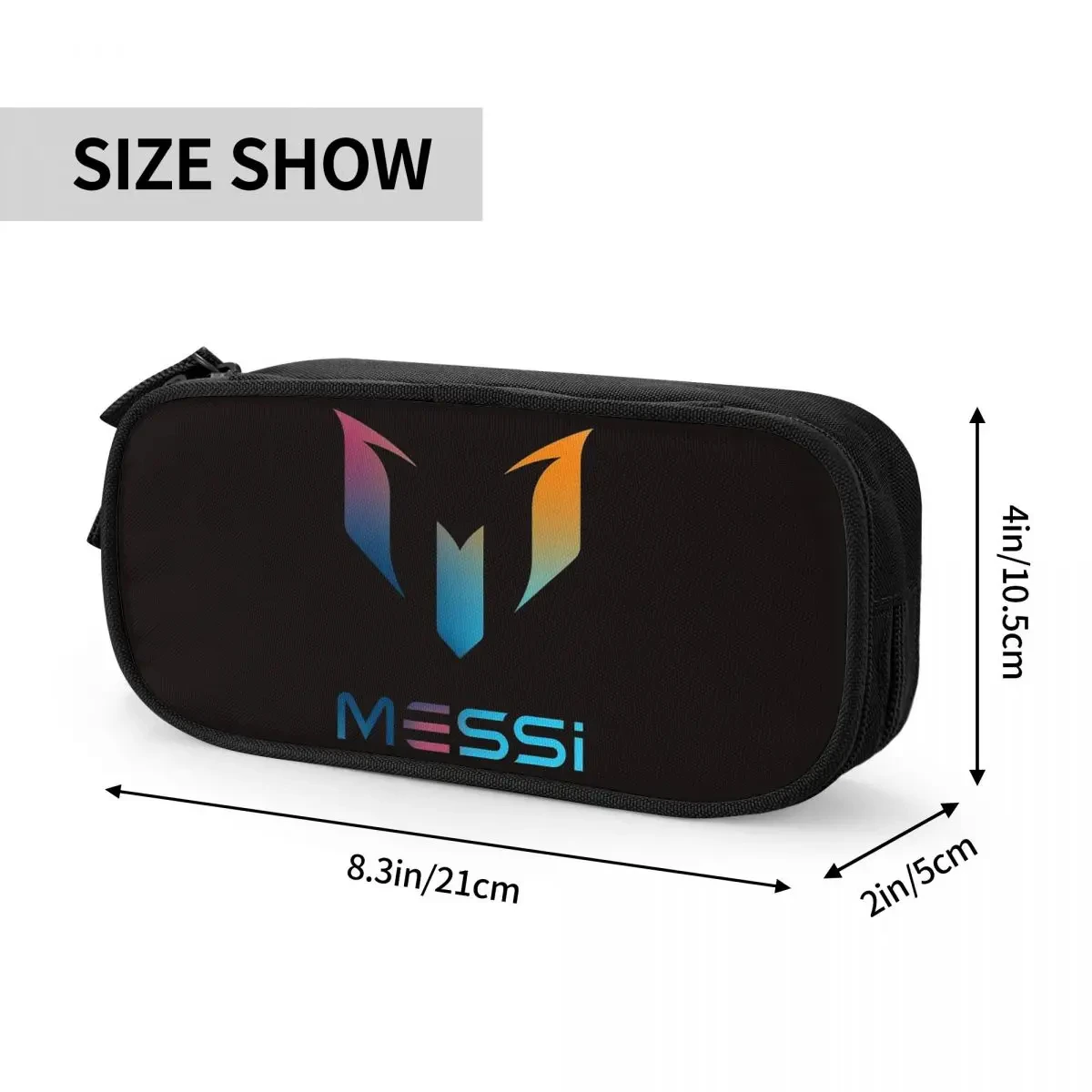 Messi Soccer Pencil Cases Pencilcases Pen Holder for Girl Boy Large Storage Bags Students School Zipper Stationery