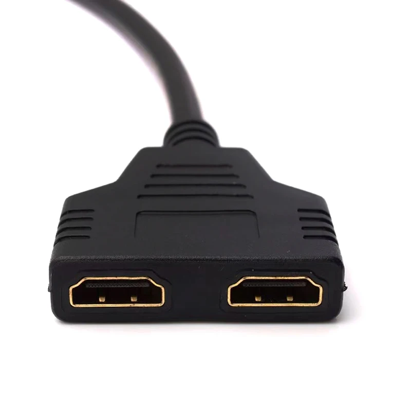 HDMI Splitter Adapter Cable HDMI Splitter 1 in 2 Out HDMI Male to Dual HDMI Female 1 to 2 Way Converter for HDMI HD LED LCD TV