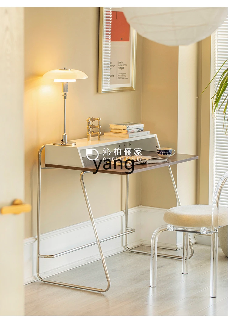 Ltt الشمال مكتب منزلي ضوء فاخر الفولاذ المقاوم للصدأ مكتب الكمبيوتر غرفة المعيشة منضدة