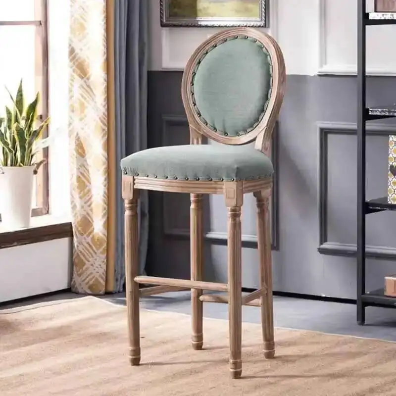 

Wooden Nordic Throne Chair Esthetician Bar Vintage High Bedroom Cafe Makeup Designer Chair Soft Krzeslo Barowe Furniture