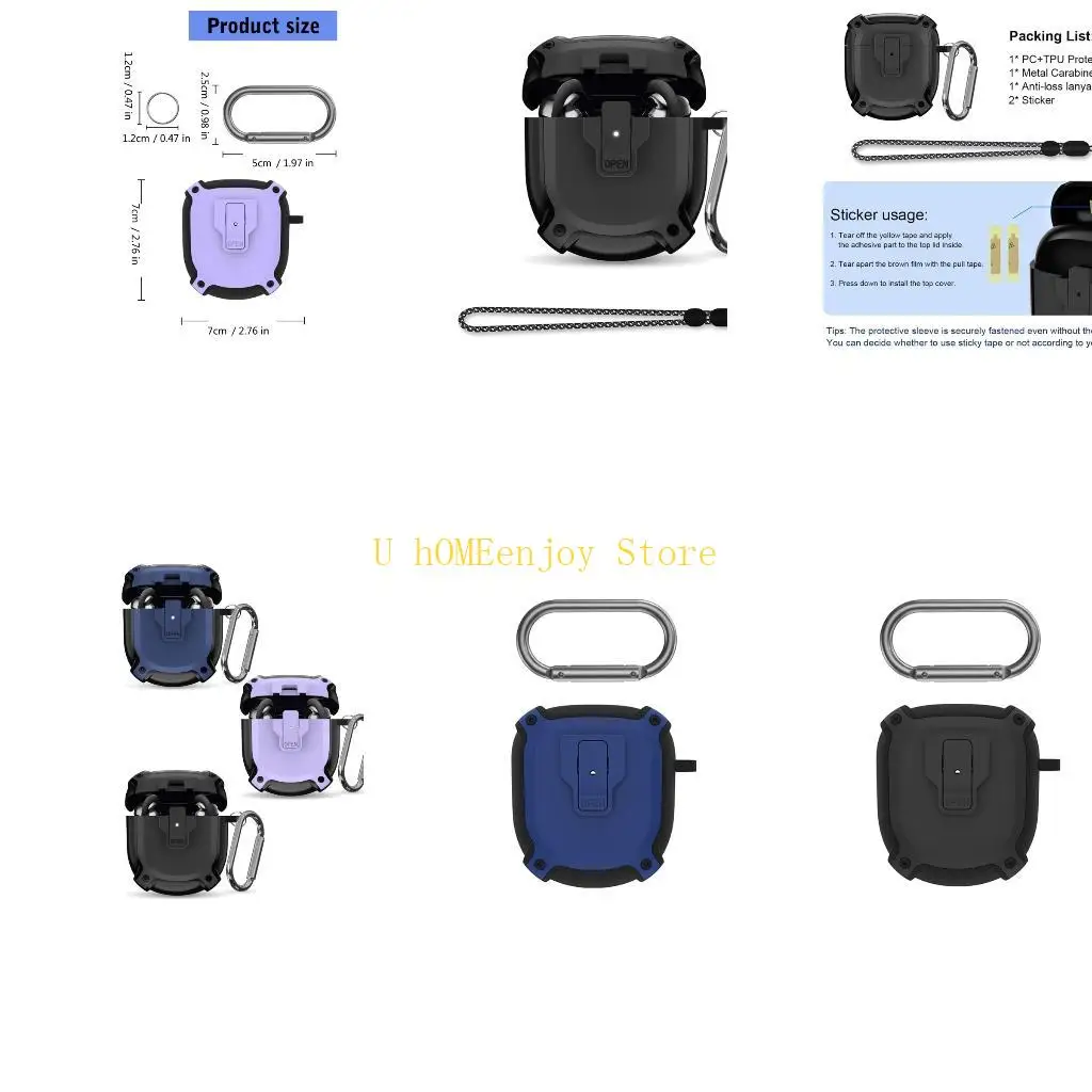 

B0KF чехол для наушников PC + ТПУ для наушников II 2022, Bluetooth-совместимый защитный чехол для наушников, противоударный