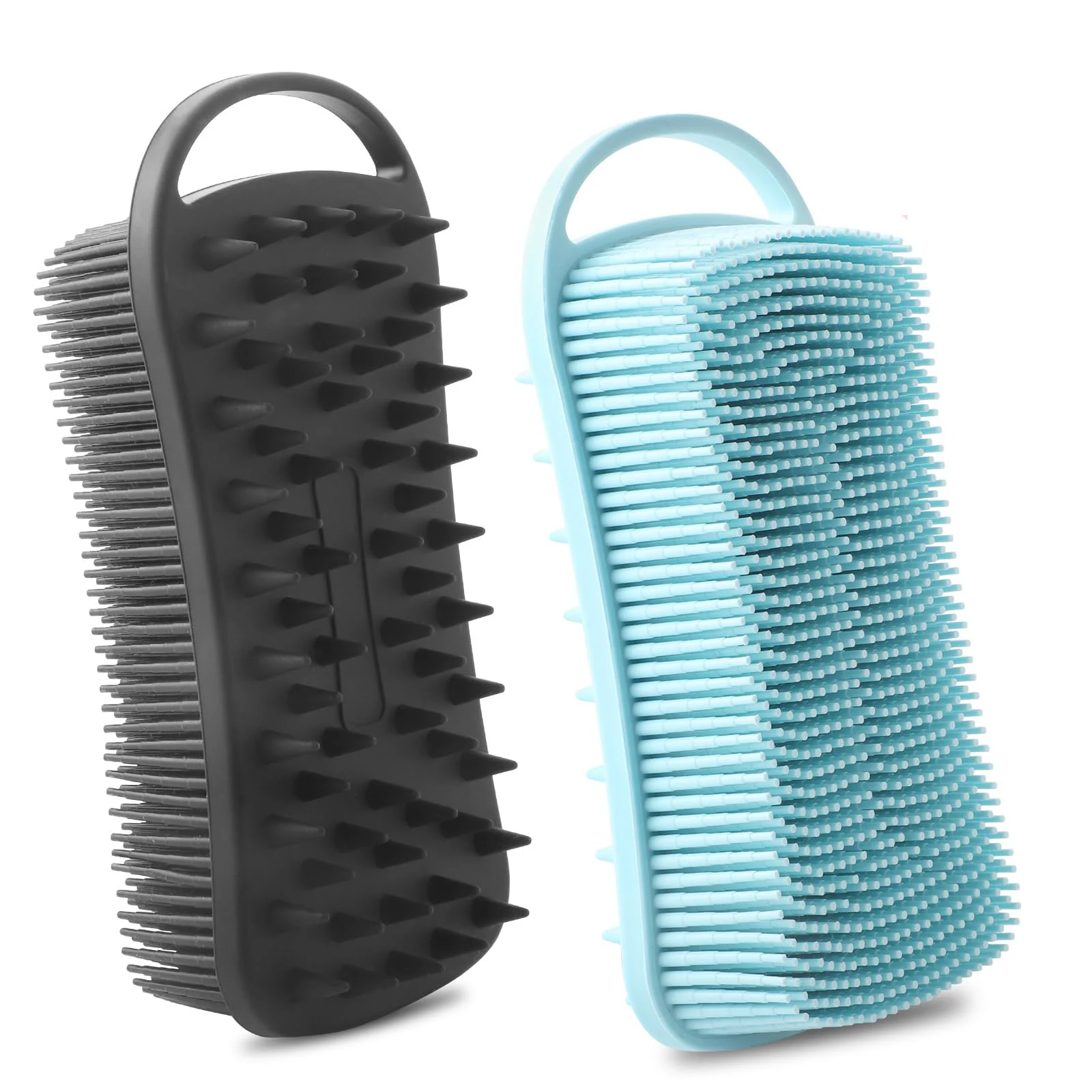 

2 in 1 Silicone Shampoo Brush Head Scalp Massage Comb & Exfoliating Sponge Dead Body Scrubber Salon Hairdressing Tool