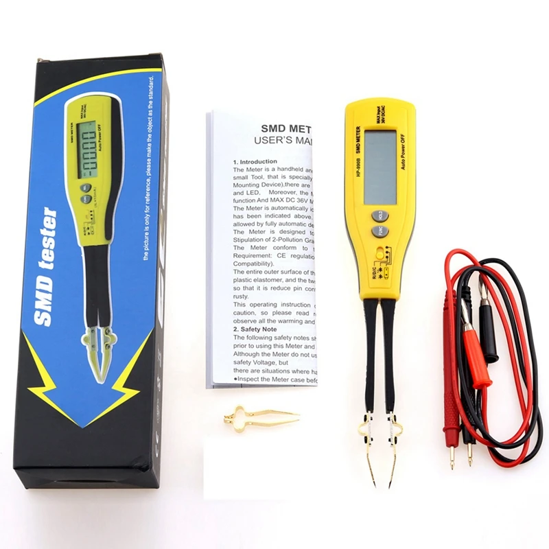B62B SMD Tweezer Digital Multimeter Auto Recognition Tester for Resistor Capacitor Diode LED Voltage