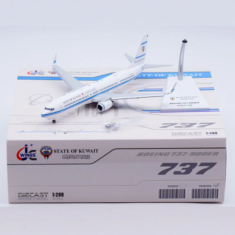 

XX20232A Alloy Collectible Plane Gift JC Wings 1:200 State of Kuwait Boeing B737-900ER Diecast Aircraft Model 9K-GCC Flaps Down