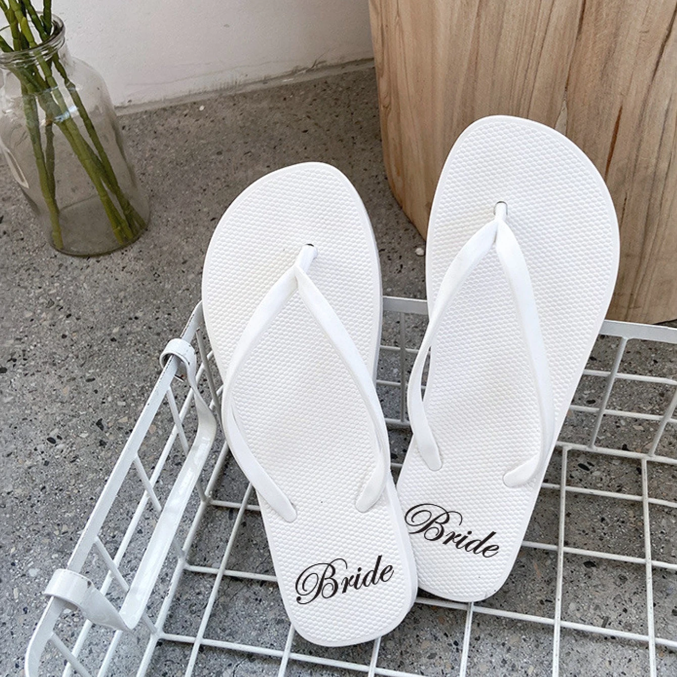 

Personalized Bridesmaid Flip Flops Custom Wedding Bridal Shower Slippers Bachelorette Party Spa Flip Flops Gifts For Girlfriends
