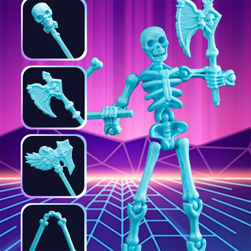 3D 해골 모델 조립 장난감, 다중 관절 해골, 움직일 수 있는 인형, 뼈대 관절 인형 장식, 장난 장난감 애니메이션