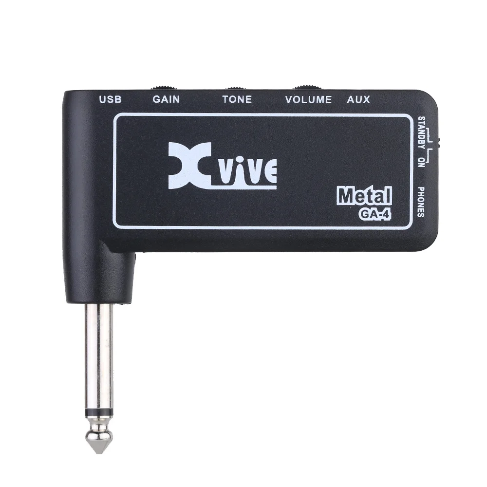 Xvive GA4 Metal Mini Portable Rechargeable Electric Guitar Plug Headphone Amp Amplifier