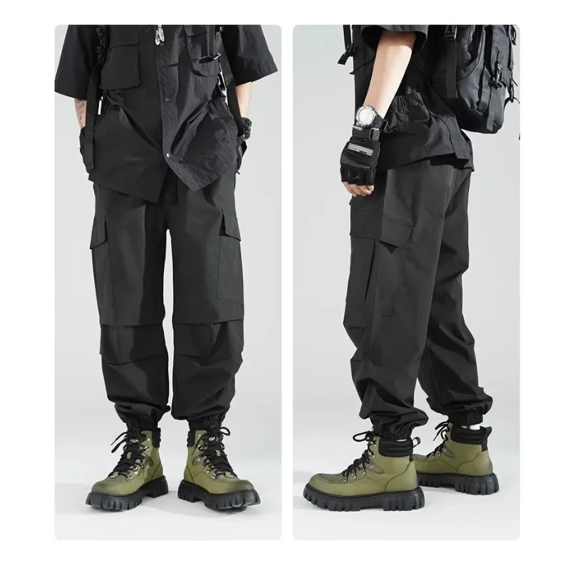 Men's Cargo Pants Loose Wide Legs Comfortable and Breathable, Outdoor Casual, Wearable, Running, Cycling, Multi-pocket