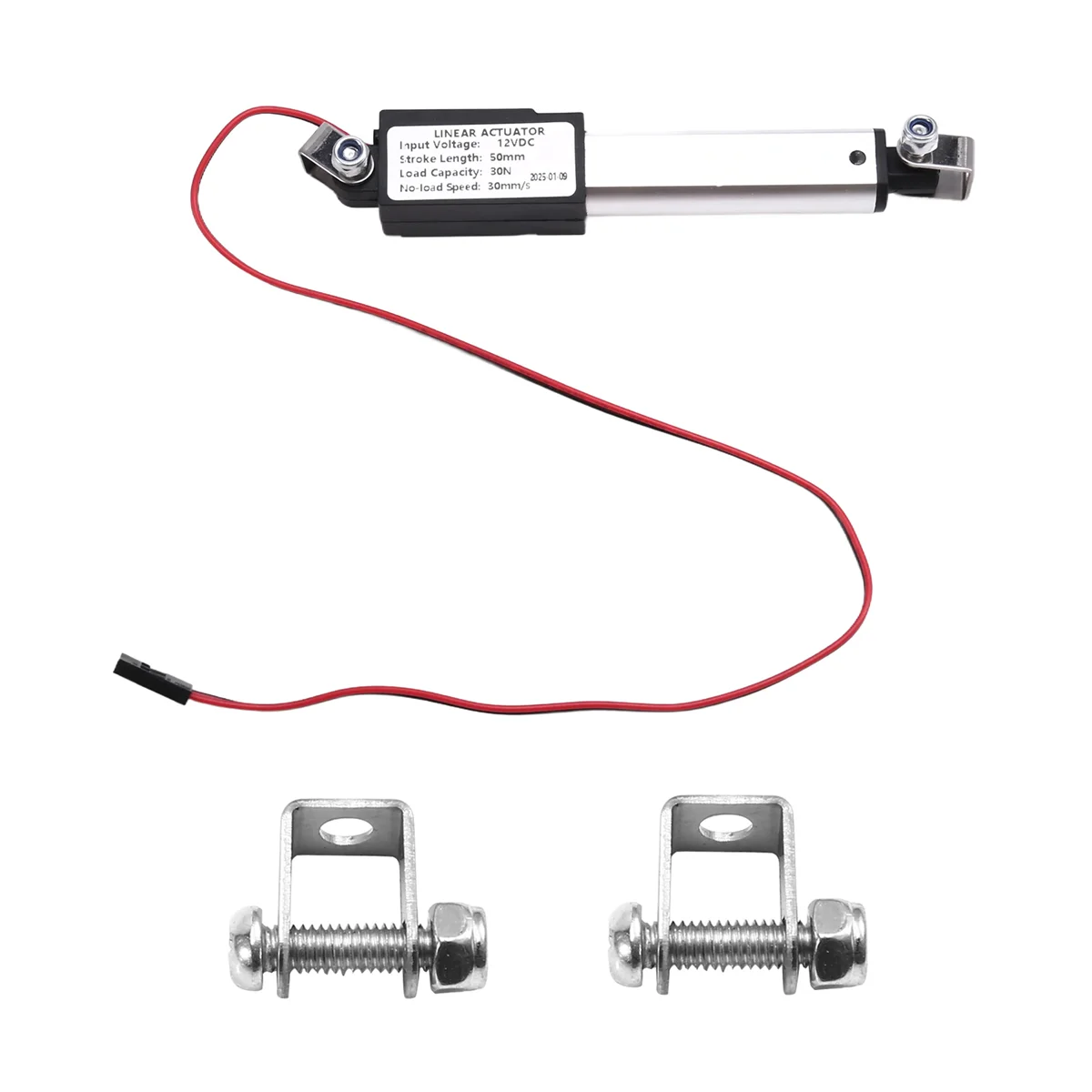 DQ2G マイクロタイプリニアアクチュエーター、2 インチストローク、30N/6.75lb、速度 30mm/S ミニ電気防水アクチュエーターモーターリニアアクチュエーター 12V