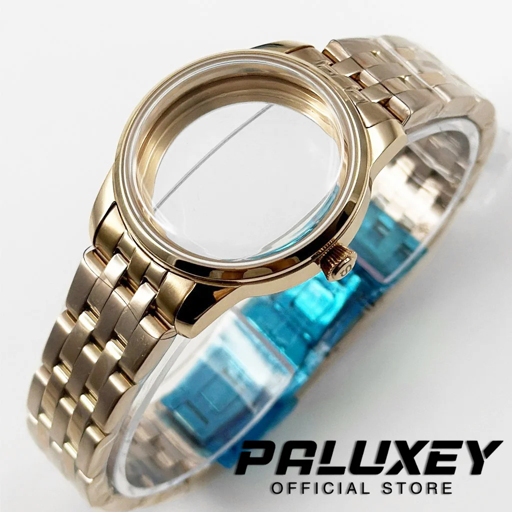 NH35 Cocktails 33MM Ladies Women Silver/Rose Gold Cocktails Watch Case Fit NH35 NH36 NH38 Movement Transparent Backcover Case