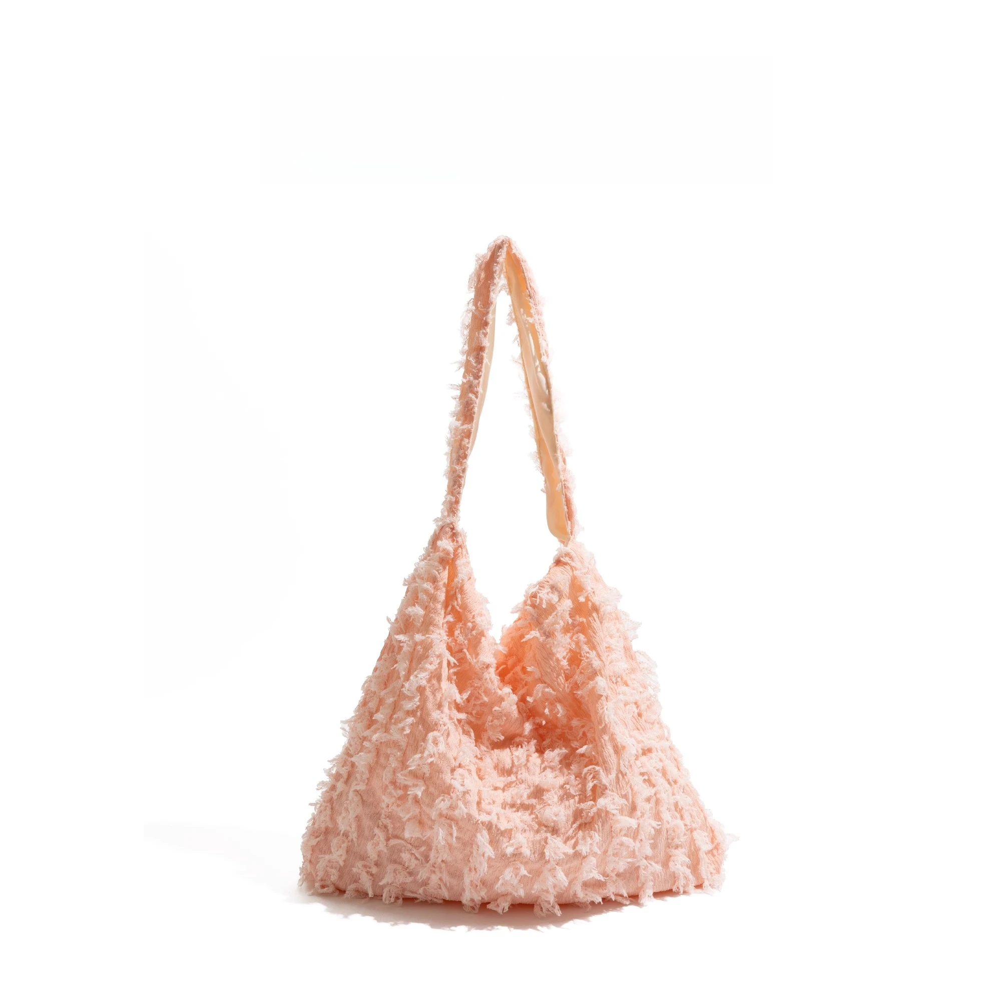 CKKUI rose Style coréen paresseux Relaxation dentelle aisselles unique épaule toile sac grande capacité banlieue sac fourre-tout couleur unie