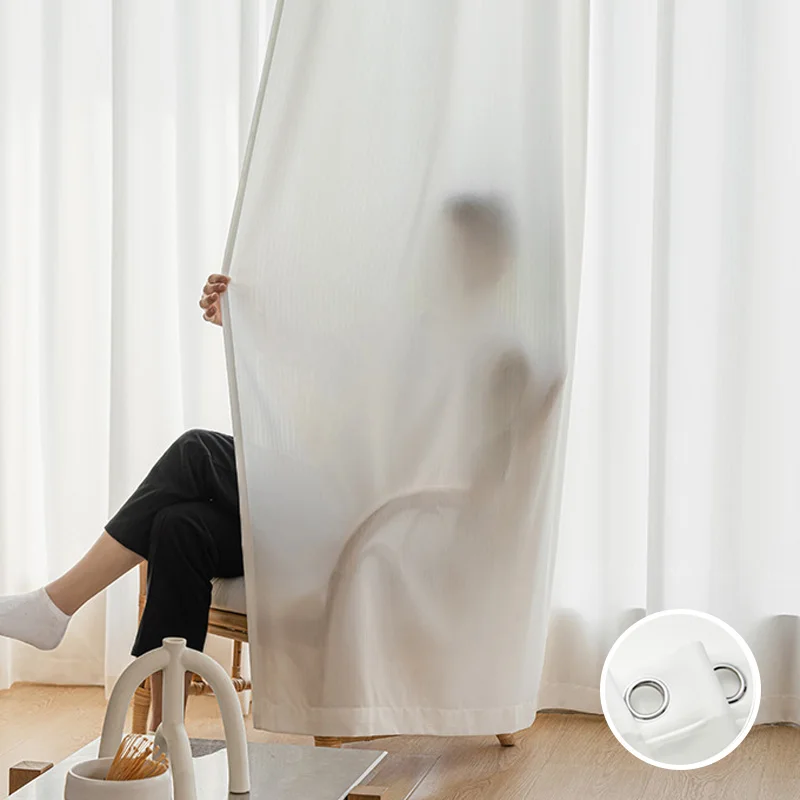 White Sheer Curtain 84 Inches Long for Living Room Bedroom Window Rod Pocket Soft Silky Texture Sheer Window Drapes 1pc