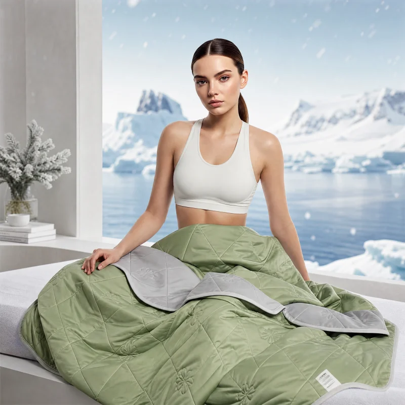 Ribbed Solid Quilt Lightweight Summer Comforter Thin Cooling Blanket for Hot Sleepers Breathable Bedding Set