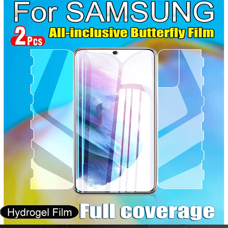 5PCS Butterfly Hydrogel Film For Samsung Galaxy S24 Ultra S23 S22 Plus S21 S20FE Note 10 20 8 9 Full Body Cover Screen Protector