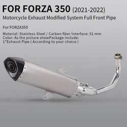 For Forza350/Forza 350 Exhaust Muffler Modified Connection Front Tube Link Pipe Full exhaust system