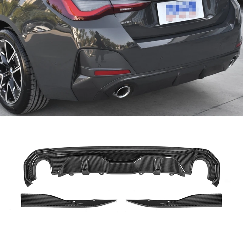 X Style Rear Diffuser For BMW 4 Series G26 Gran Coupe 2021UP Dry Carbon Fiber Rear bumper lip Diffuser