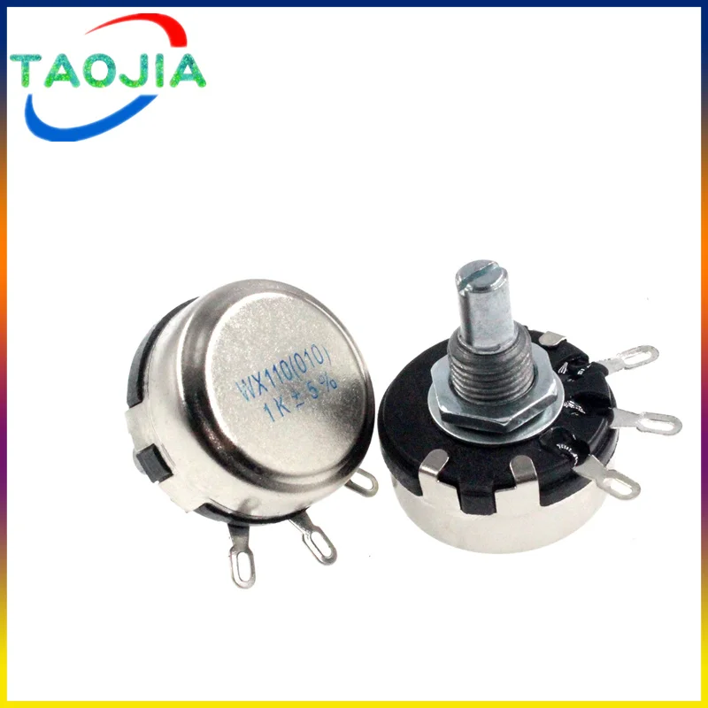 1Pcs WX110 WX010 22 47 100 220 330 470 560 680 1K 2.2K 3.3K 4.7K 5.6K 6.8K 10K 22K ohm Single Turn Wire Wound Potentiometer