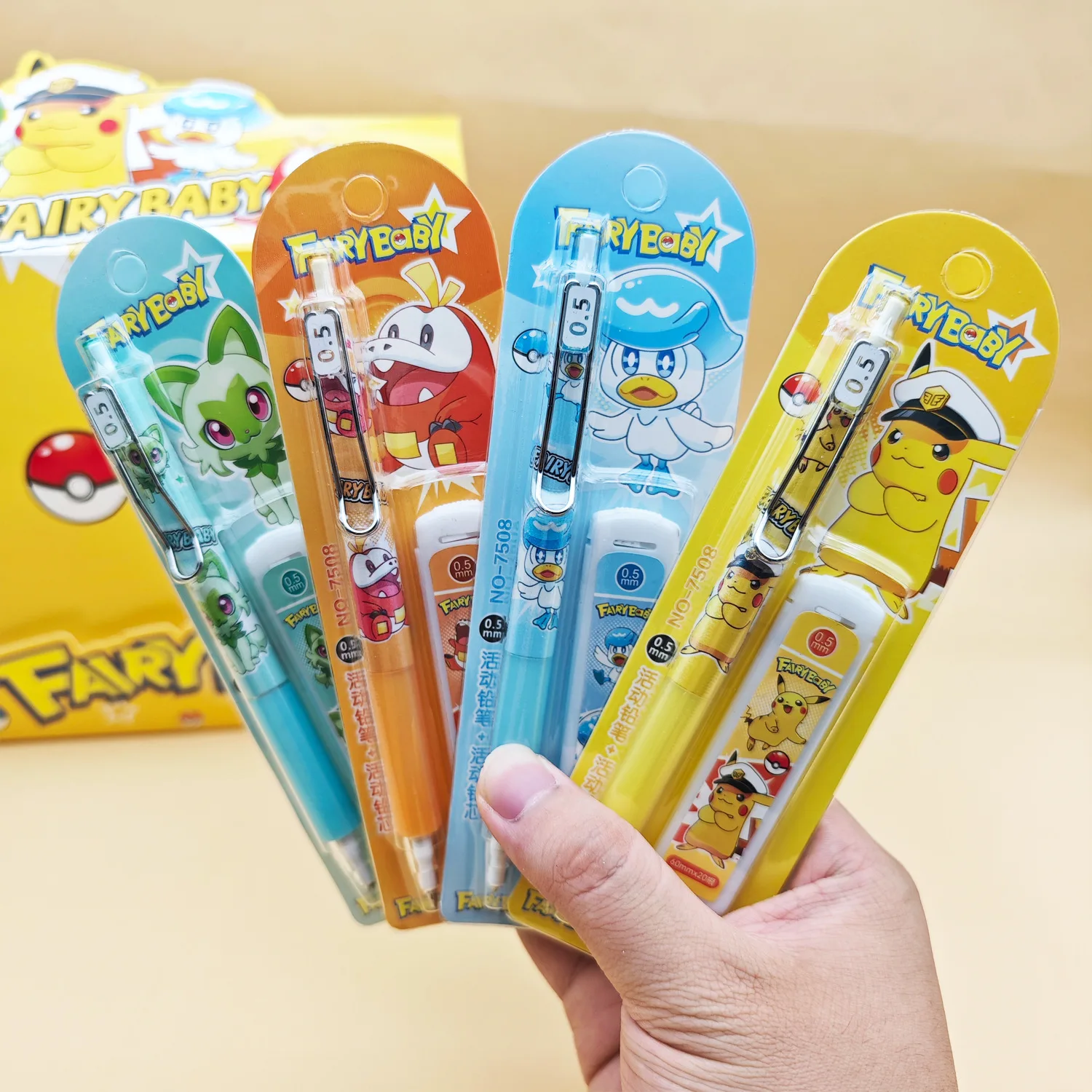 4 قطعة بوكيمون 0.5 متر مجموعة أقلام رصاص ميكانيكية الكرتون لطيف بيكاتشو فرشاة موضوع مجموعة أقلام رصاص مريحة طالب القرطاسية