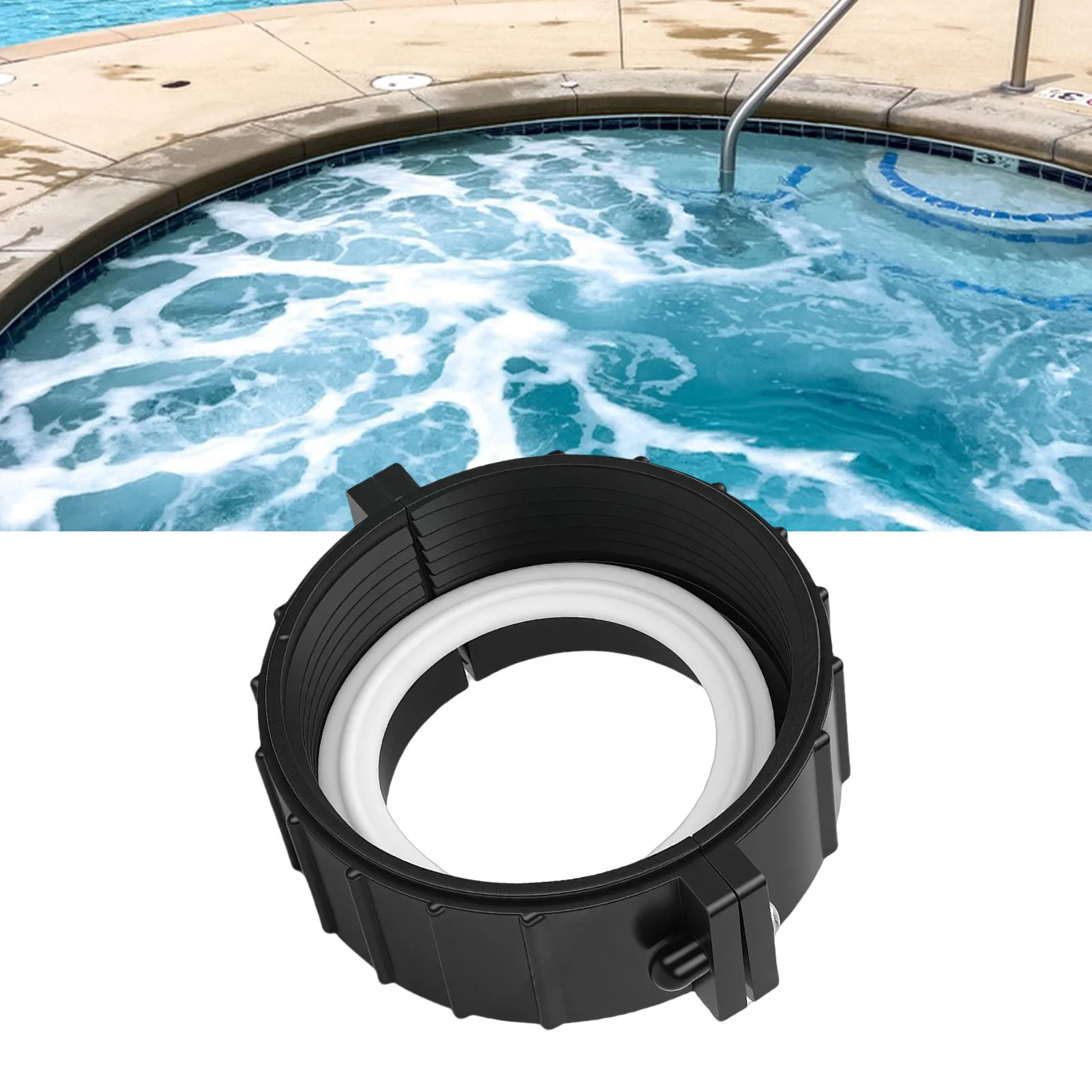 

2 Set Spa Hot Tub Heater Split Nut Unions with Screws Heater Gasket for Hot Tub Spa Fit for Balboa 2 Inch Heater Assemblies
