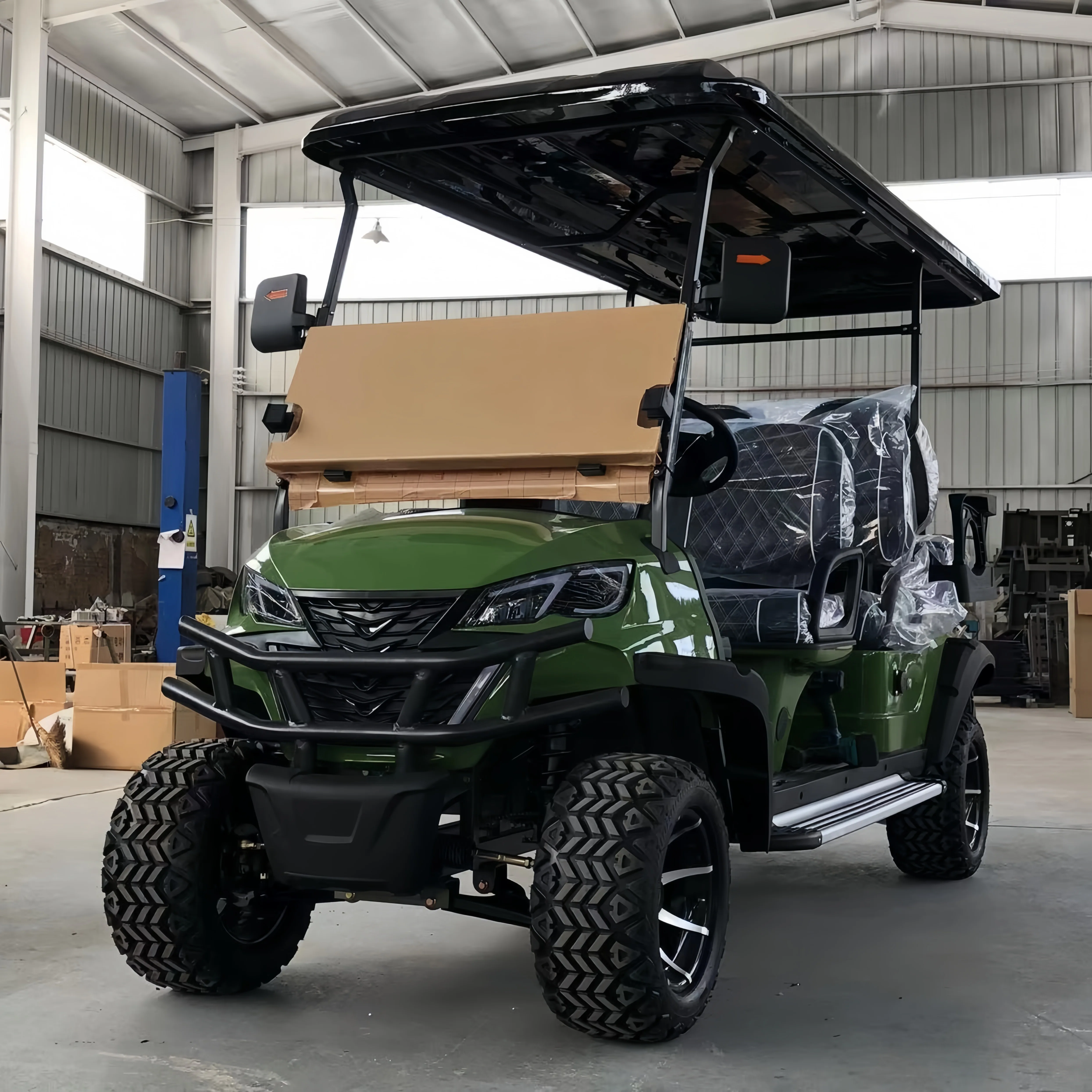 Wholesale Brand New 4 Wheel Green Golf Cart Utility Vehicle 4+2 Seater Electric Club Car Golf Cart