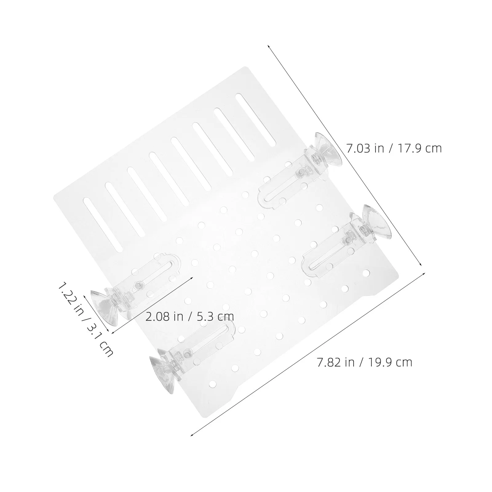 Acrylic Aquarium Divider for Betta Fish Tank Separator Clear Micro-Perforated Grid Plate Easy Install Suction Cup Clips Fish