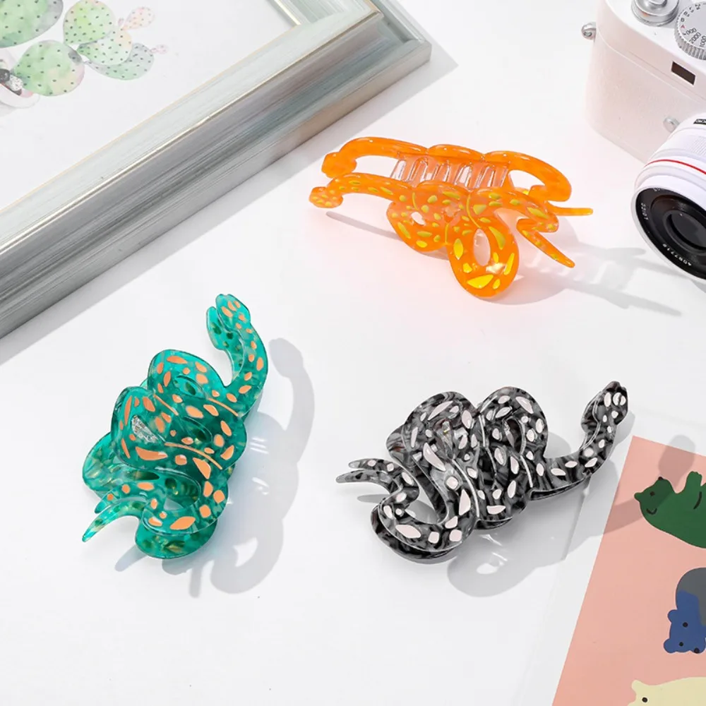 

Funny Acetic Acid Acetate Hair Claw Exquisite Cartoon Animals Snake Hair Clip Headdress Personalized Grab Clip Female