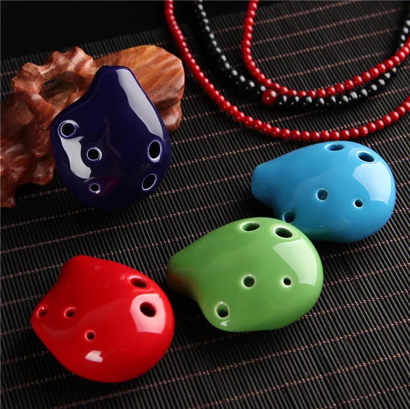 Mini instrumento de Ocarina pequeño para niños, 1 piezas, 6 agujeros, instrumentos musicales, Soprano, juguetes para niños, deportes de viento de