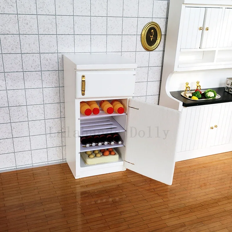 Casa de muñecas 1:12, refrigerador en miniatura, fuente de agua, modelo Ob11, muebles de bolsillo, electrodomésticos, juguetes de comida, decoraciones