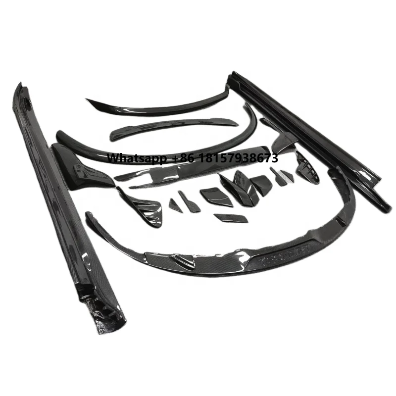 Techa Style Carbon Fiber Body Kit for Porsche for Taycan New Condition Front Lip Side Skirt Rear Diffuser & Spoiler Bumper Type
