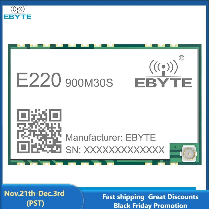 LLCC68 LoRa Wireless Module 868/915MHz E220-900M30S 30dBm Long Range 10km IPEX/Stamp Hole Antenna SMD SPI Wireless Module