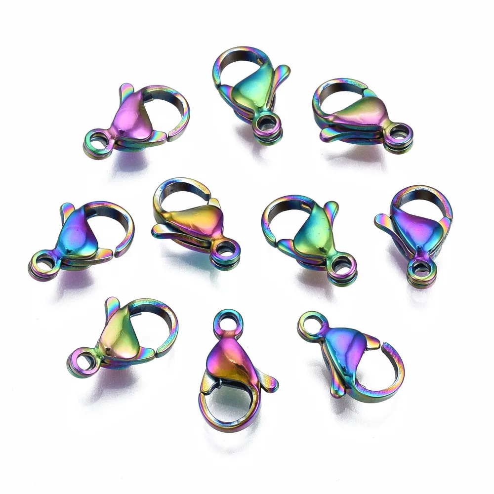 50pcs 304 Stainless Steel Lobster Claw Clasps Colorful Hook Clasp jewelry accessories for DIY Keychians bracelet necklace making