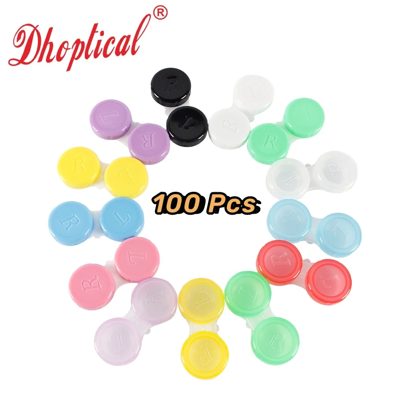 100 Pcs Contact Lense Case Colorful Box Eyewear Accessories Portable Storage Container By Dhoptical