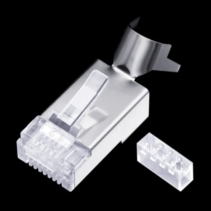 CNCOB 30 قطعة Cat 7 RJ45 شبكة كابلات الموصلات Cat6a كريستال التوصيل درع FTP rj-45 وحدات موصل شبكة إيثرنت موصل