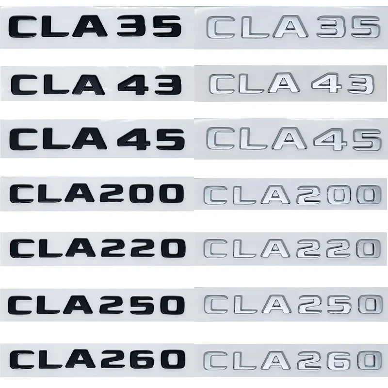 

Logotipo de letras para maletero de coche, insignia con emblema, pegatina para Mercedes Benz Clase CLA CLA35 CLA45 CLA260 CLA200