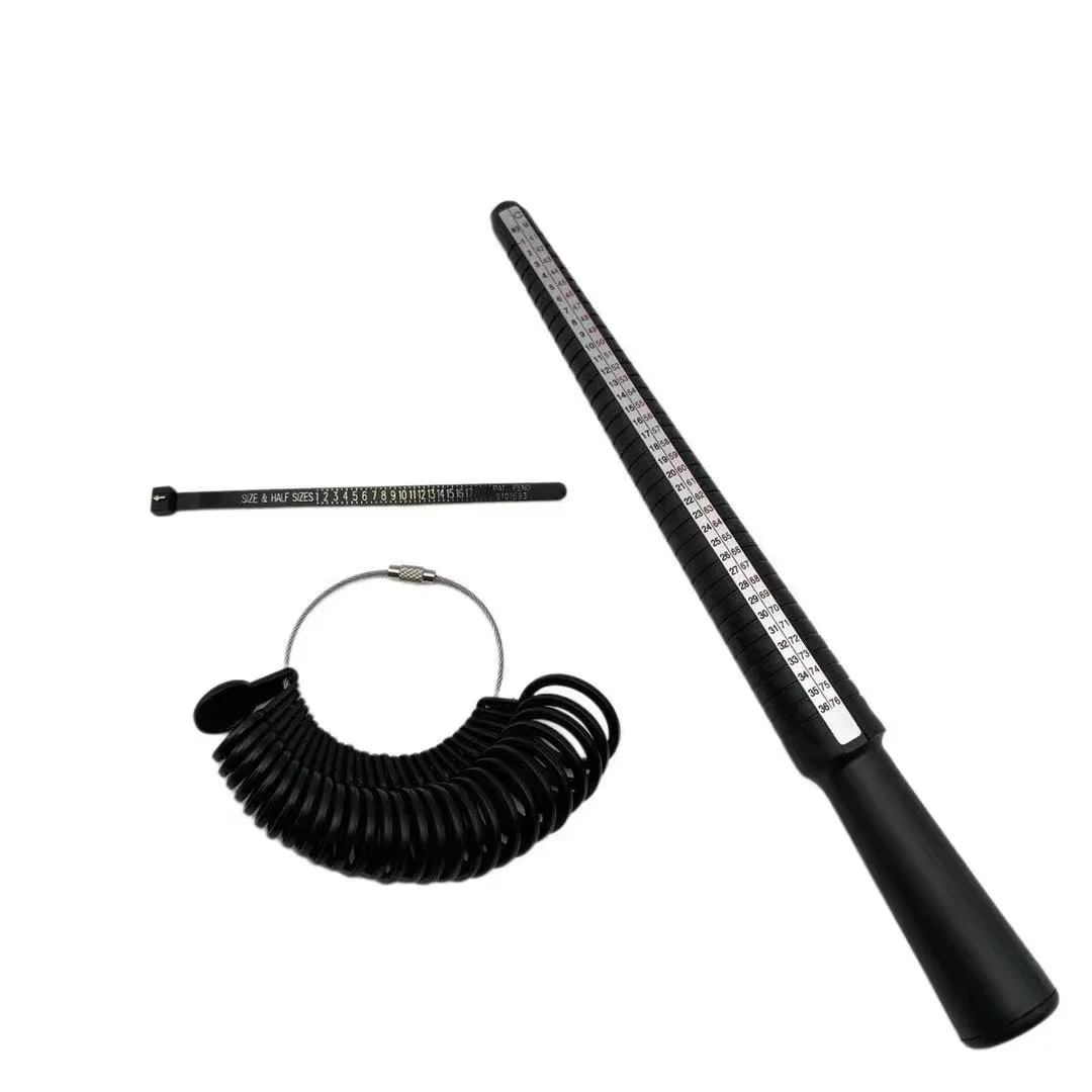 

Набор инструментов для измерения размера кольца: рулетка для пальца, измеритель кольца, штангенциркуль, палочка для определения размера, расширитель для колец, инструменты для определения размера ювелирных изделий