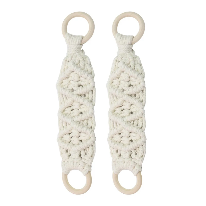 

2 PCS Hanging Kitchen Towels Ring Crochet Hanging Dish Towel Kitchen Towels With Hanging Loop Holder 10.43X2.56Inch