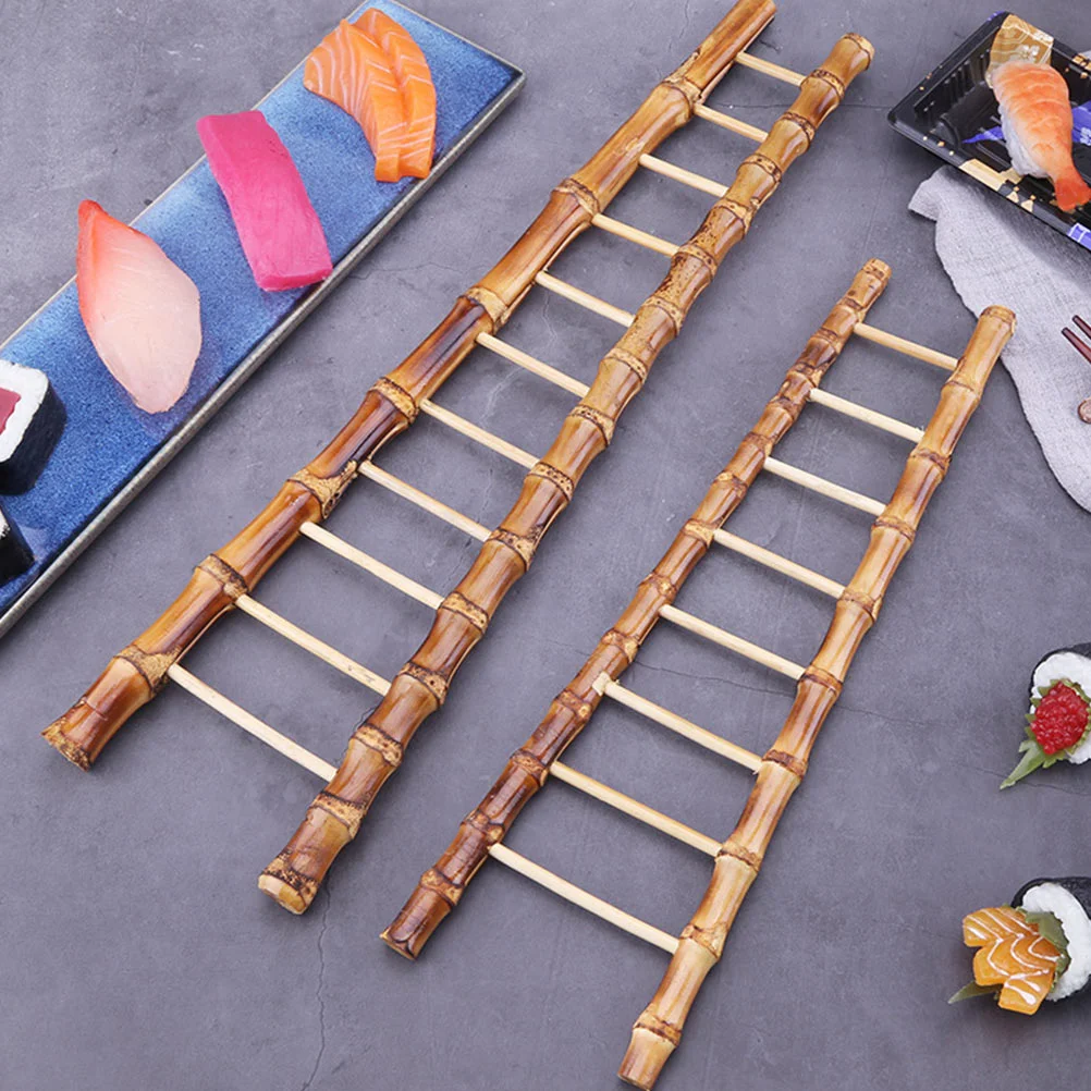 Home Decorations Sashimi Bamboo Ladder Miniature Kid Toy Wooden Boat 32x10cm Models Artificial Ornaments Kids Photo Props Child