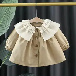 Autumn Baby Girls Clothes Kids Jackets Fashion Solid Windbreaker for Infant Cotton Trench Outerwear Toddler Girls Clothing