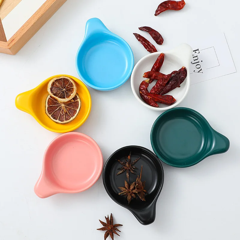 Japanese Ceramic Sauce Dish Seasoning Dish Condiment Dishes Sushi Soy Snack Home Bowl Mini Tray Tiny Bowl