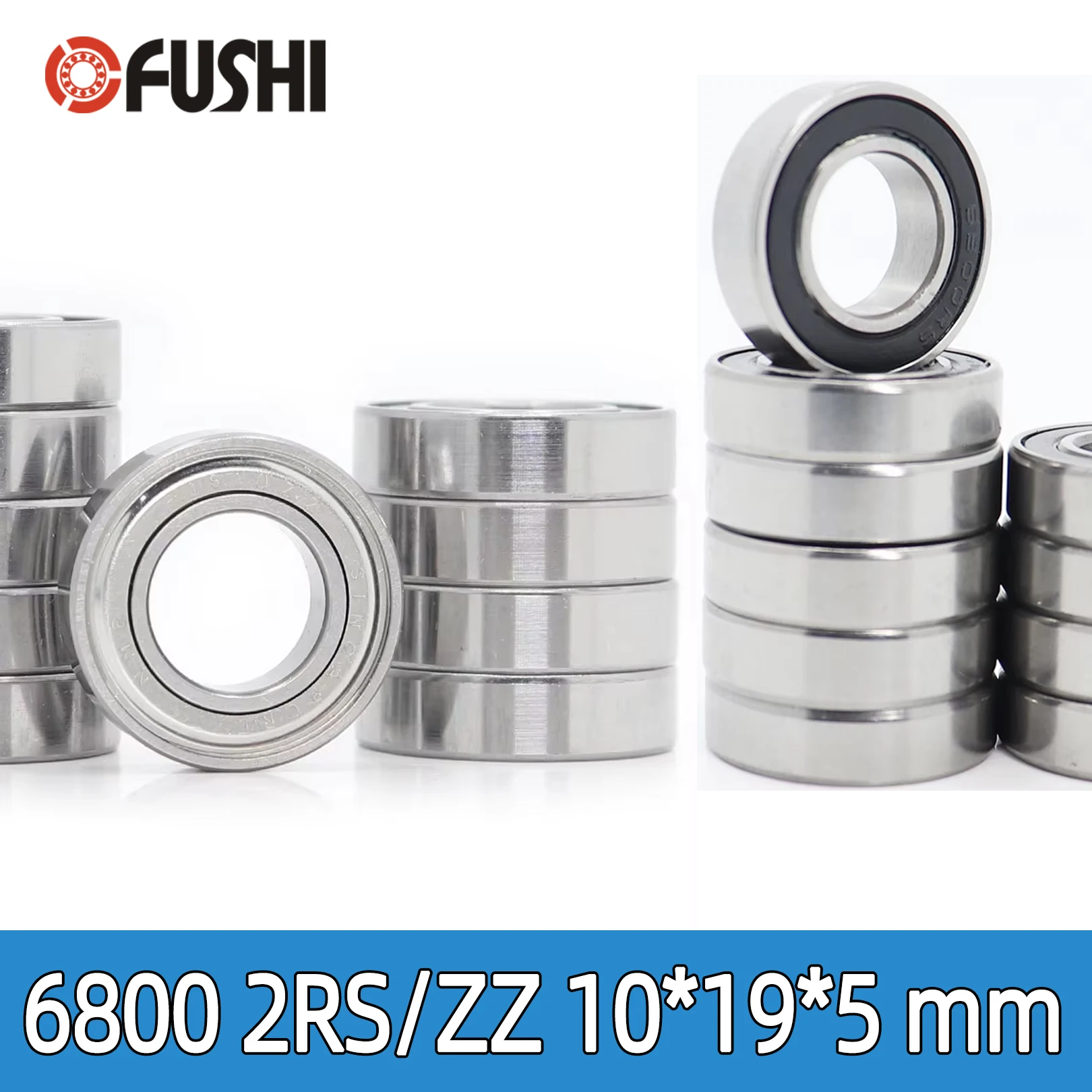 10PCS 6800RS 6800ZZ 10*19*5 mm ABEC-1 Double Rubber Seal Metal Shield Miniature Bearing Skateboard Electric Motor 6800 RS 2RS ZZ
