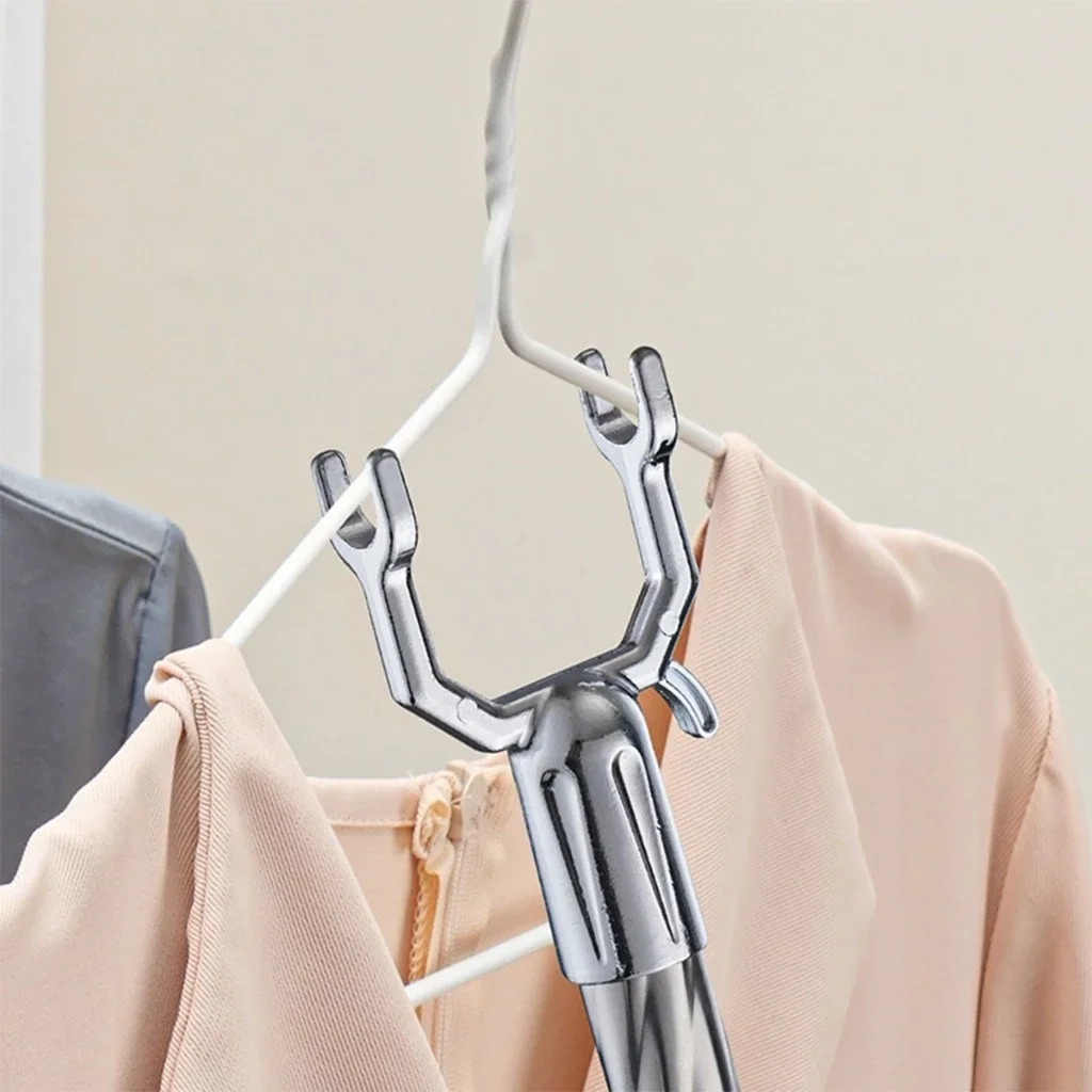 1pc Aluminium Alloy Clothes Rack Support Head Durable Home Accessories Laundry Hanging Fork Portable Clothes Airing Fork Support