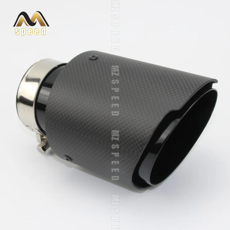 

Car Accessorie exhaust muffler tail throat universal straight edge lusterless carbon fiber black stainless steel for BMW E46 E90