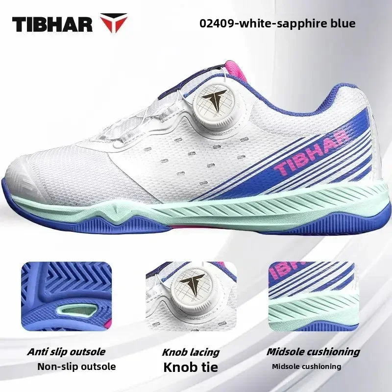 New TIBHAR Straight Button Table Tennis Shoes, Professional Table Tennis Sports Shoes, Anti Slip And Breathable
