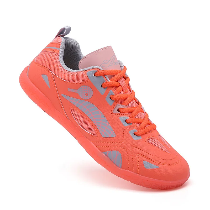 Professional Table Tennis Shoes Men Women Green And Orange Table Tennis Sports Shoes Non Slip Wear-resisting Training Sneakers