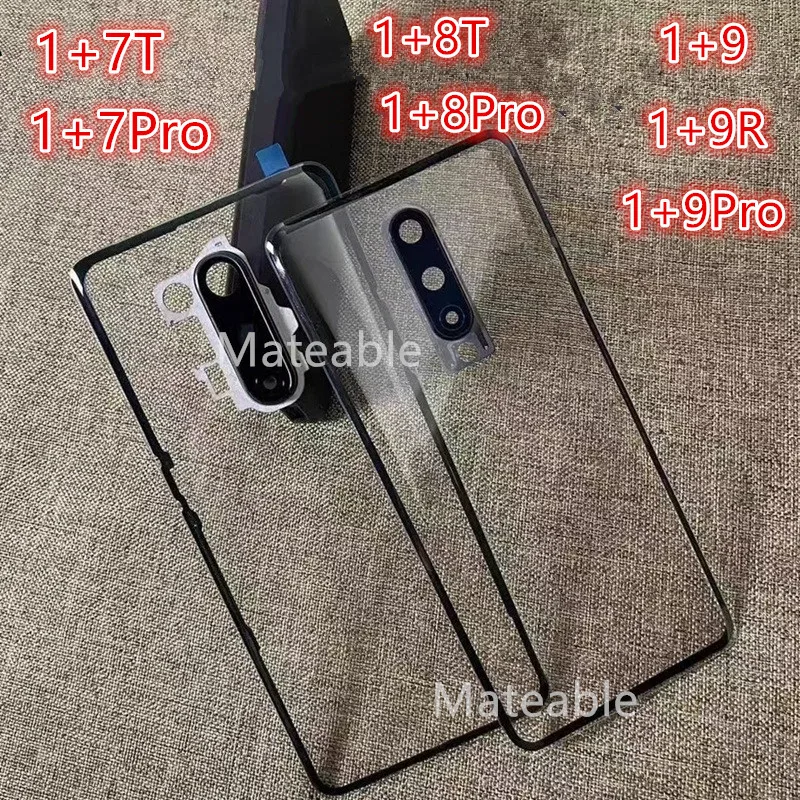 Housing For Oneplus 9 Pro 9R 7T 8T 8 7 Pro One Plus Battery Back Cover Transparent Repair Rear Clear Glass Door + Camera Lens